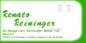 renato reininger business card